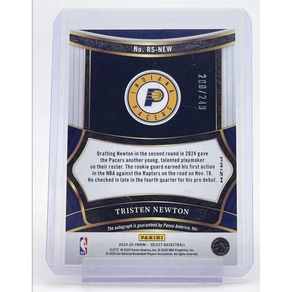 2024-25 Panini Select - Rookie Signatures Tristen Newton #RS-NEW /249 (AU, RC) - Picture 2 of 2